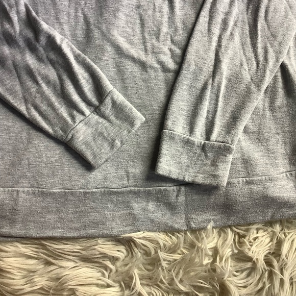 Peyton Jensen Gray stripe rayon fleece sweater made in USA Small - Picture 5 of 7